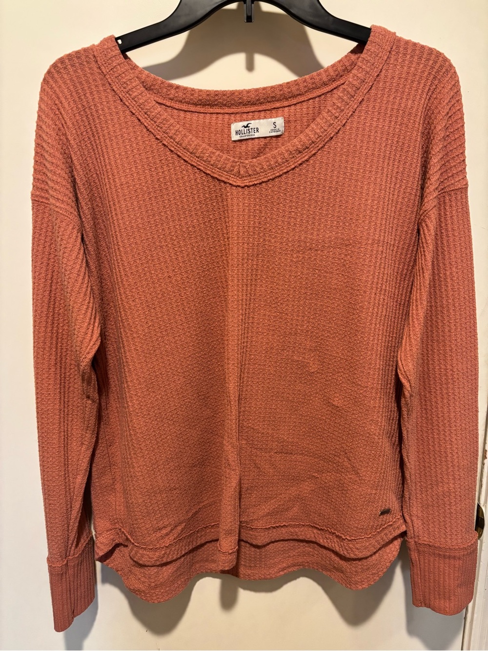 Hollister Women's Long Sleeve Waffle Knit Top
